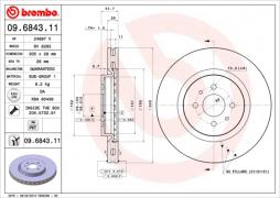 Bremsscheibe BREMBO (09.6843.11), FIAT, Coupe 