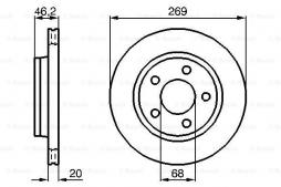 Disque de frein BOSCH (0 986 478 316), AUDI, 100, 200, 100 Avant, 200 Avant, A8 