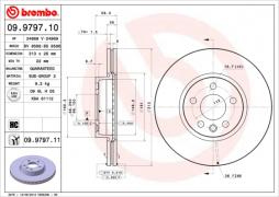 Bremsscheibe BREMBO (09.9797.11), VW, FORD, SEAT, Transporter IV Bus, Galaxy, Sharan, Alhambra 