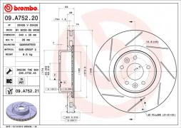 Bremsscheibe BREMBO (09.A752.21), RENAULT, Megane III Coupe 