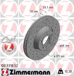 Disque de frein ZIMMERMANN (100.3318.52), AUDI, A8, A6, A6 Avant, A6 Allroad 