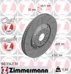 Brake Disc ZIMMERMANN (100.3347.70), AUDI, A4 Avant 