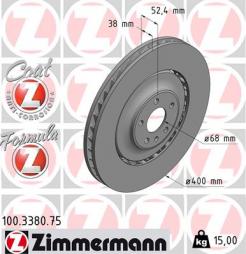 Brake Disc ZIMMERMANN (100.3380.75), AUDI, A6 Avant, A6, A8, A7 Sportback, A6 Allroad 