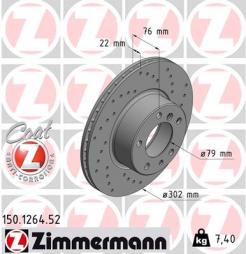 Discofreno ZIMMERMANN (150.1264.52), BMW, 5er, 5er Touring, 7er 
