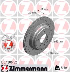 Brake Disc ZIMMERMANN (150.1286.52), BMW, ALPINA, 5er, 5er Touring, B10 