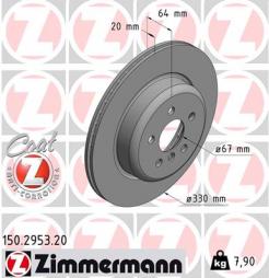 Bremsscheibe ZIMMERMANN (150.2953.20), BMW, 7er, 5er, 5er Touring, 6 Gran Turismo, X3, X4 