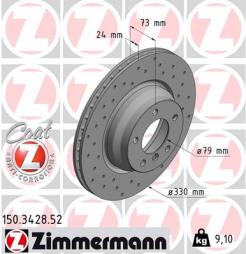 Brake Disc ZIMMERMANN (150.3428.52), BMW, X1, 3er, 3er Cabriolet, 1er, 3er Touring, 3er Coupe, 1er Coupe, 1er Cabriolet 