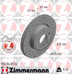 Disque de frein ZIMMERMANN (150.3431.52), BMW, X3 