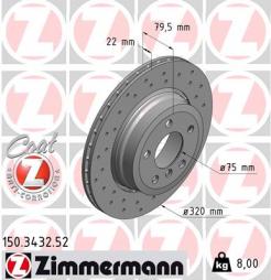 Brake Disc ZIMMERMANN (150.3432.52), BMW, X3 