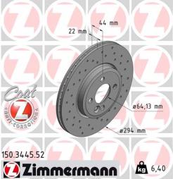 Brake Disc ZIMMERMANN (150.3445.52), MINI, BMW, Mini Coupe, Mini, Mini Cabriolet, Mini Roadster, Mini Clubman 