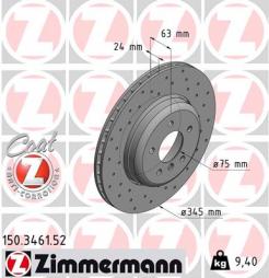 Disque de frein ZIMMERMANN (150.3461.52), BMW, 5er, 5er Touring, 6er, 6er Cabriolet 