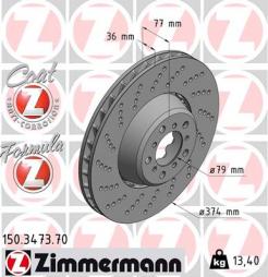 Brake Disc ZIMMERMANN (150.3473.70), BMW, 5er, 6er, 6er Cabriolet, 5er Touring 