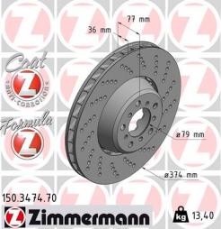 Brake Disc ZIMMERMANN (150.3474.70), BMW, 5er, 6er, 6er Cabriolet, 5er Touring 