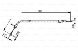 Cable, parking brake BOSCH (1 987 477 224), MERCEDES-BENZ, A-Klasse, B-Klasse 
