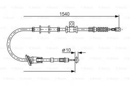Cable, parking brake BOSCH (1 987 482 065), MITSUBISHI, Space Star Großraumlimousine, Space Star 