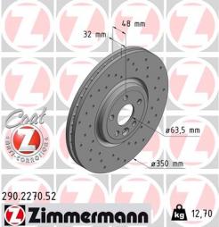 Brake Disc ZIMMERMANN (290.2270.52), JAGUAR, XE, XF, F-Pace 