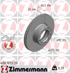 Disque de frein ZIMMERMANN (400.1055.20), MERCEDES-BENZ, SL, SL Coupe 