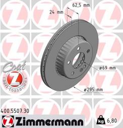 Brake Disc ZIMMERMANN (400.5507.30), MERCEDES-BENZ, C-Klasse, C-Klasse T-Model, C-Klasse Coupe, C-Klasse Cabriolet 