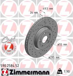 Brake Disc ZIMMERMANN (590.2584.52), TOYOTA, Avensis Stufenheck, Avensis Station Wagon, Avensis 
