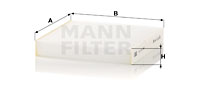 Filter, interior air MANN-FILTER (CU 20 006), FIAT, LANCIA, 500, Ypsilon, Panda, 500 C, 500/595/695, 500C/595C/695C, Panda Van 