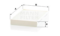 Filter, interior air MANN-FILTER (CU 22 016), MERCEDES-BENZ, V-Klasse, Vito Tourer, Vito Mixto 