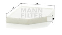 Filter, interior air MANN-FILTER (CU 2450), AUDI, PORSCHE, A5 Sportback, A4 Allroad, A5 Cabriolet, A5, Q5, Macan, A4, A4 Avant 