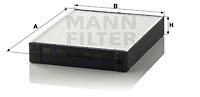 Filter, Innenraumluft MANN-FILTER (CU 2647), HYUNDAI, KIA, XG, Sonata IV, Trajet, Santa Fé I, Magentis, Sorento I 