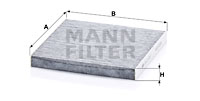 Filtre, air de l'habitacle MANN-FILTER (CUK 22 021), SMART, RENAULT, Fortwo Coupe, Forfour Schrägheck, Twingo III, Fortwo Cabriolet 