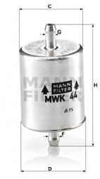 Fuel filter MANN-FILTER (MWK 44) 
