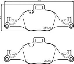 Kit de plaquettes de frein, frein à disque BREMBO (P 06 107), BMW, 7er, 5er, 5er Touring, 6 Gran Turismo, X3, X4, X5 
