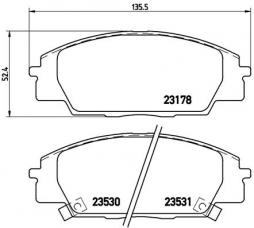 Kit de plaquettes de frein, frein à disque BREMBO (P 28 032), HONDA, S2000, Civic VII Hatchback, Civic VIII Hatchback 