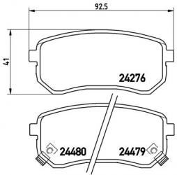 Brake Pad Set, disc brake BREMBO (P 30 033), KIA, HYUNDAI, Picanto, i10 