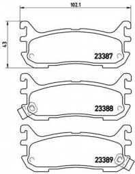Bremsbelagsatz, Scheibenbremse BREMBO (P 49 021), MAZDA, MX-5 I, 323 F V, MX-5 II 
