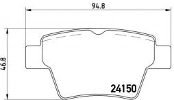 Kit de plaquettes de frein, frein à disque BREMBO (P 61 080), PEUGEOT, CITROEN, 307, 307 SW, 307 CC, 307 Break, C4 I, C4 Coupe 