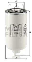 Fuel filter MANN-FILTER (PL 250) 