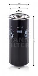 Filtre, système hydraulique de travail MANN-FILTER (W 11 102) 