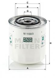 Ölfilter MANN-FILTER (W 1130/3), VOLVO, V70 II, 850, 850 Kombi, S70, V70 I, S80 I 