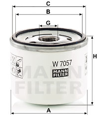 Filtre à huile MANN-FILTER (W 7057), FORD, Focus IV, Focus IV Turnier, Fiesta VII, C-Max II, Grand C-Max 