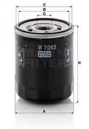 Oil Filter MANN-FILTER (W 7063), PEUGEOT, CITROEN, TOYOTA, Boxer Bus, Jumper Bus, Traveller, Proace Bus, Proace Verso, 508 II 