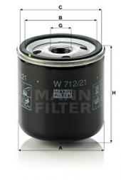 Filtre à huile MANN-FILTER (W 712/21), TALBOT, CHRYSLER, Simca Sunbeam 