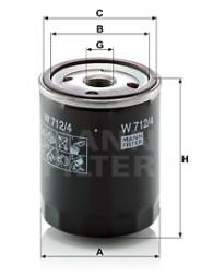 Filter, operating hydraulics MANN-FILTER (W 712/4) 