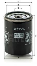 Ölfilter MANN-FILTER (W 713/35), SMART, MITSUBISHI, Forfour, Colt VI 