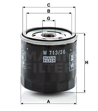 Oil Filter MANN-FILTER (W 713/36) 