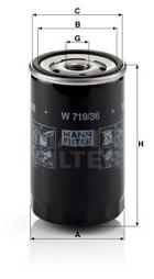 Filtro olio MANN-FILTER (W 719/36), JAGUAR, LAND ROVER, S-Type, X-Type, XJ, X-Type Estate, XF, Discovery III 