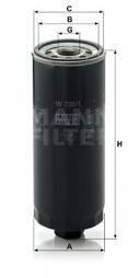 Oil Filter MANN-FILTER (W 735/1), AUDI, V8, A6, A6 Avant, 100 Avant, 100 