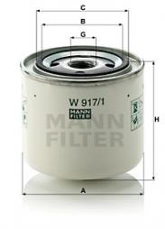 Filtro olio MANN-FILTER (W 917/1), VOLVO, 340-360, 340-360 Stufenheck, 480 E, 440 K, 460 L 