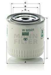 Filter, operating hydraulics MANN-FILTER (W 920/21), OPEL, FSO, RENAULT, PEUGEOT, LADA, TALBOT, MOSKWITSCH, Commodore A, Commodore A Coupe, Polonez I, 18 Variable, 20, 25, Fuego, 604, 505, 1200-1600, 1200-1500 Kombi, Toscana, Nova, Nova Kombi, Niva 