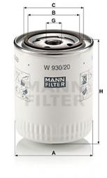 Oil Filter MANN-FILTER (W 930/20), ROVER, LAND ROVER, AUSTIN, Discovery II, Defender Station Wagon, Range Rover II, Discovery I, 2000-3500, 2000-3500 Hatchback, 800 Hatchback, 800, Range Rover I, 800 Coupe, Defender Cabrio 