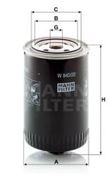 Oil Filter MANN-FILTER (W 940/20) 