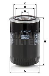 Filtro olio MANN-FILTER (W 940/91) 
